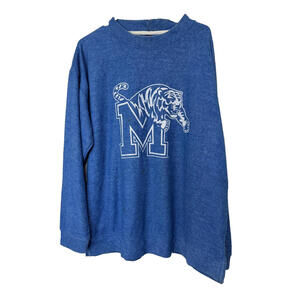 Memphis Tigers Bottom Drowers Blue Sweatshirt Womens 2XL